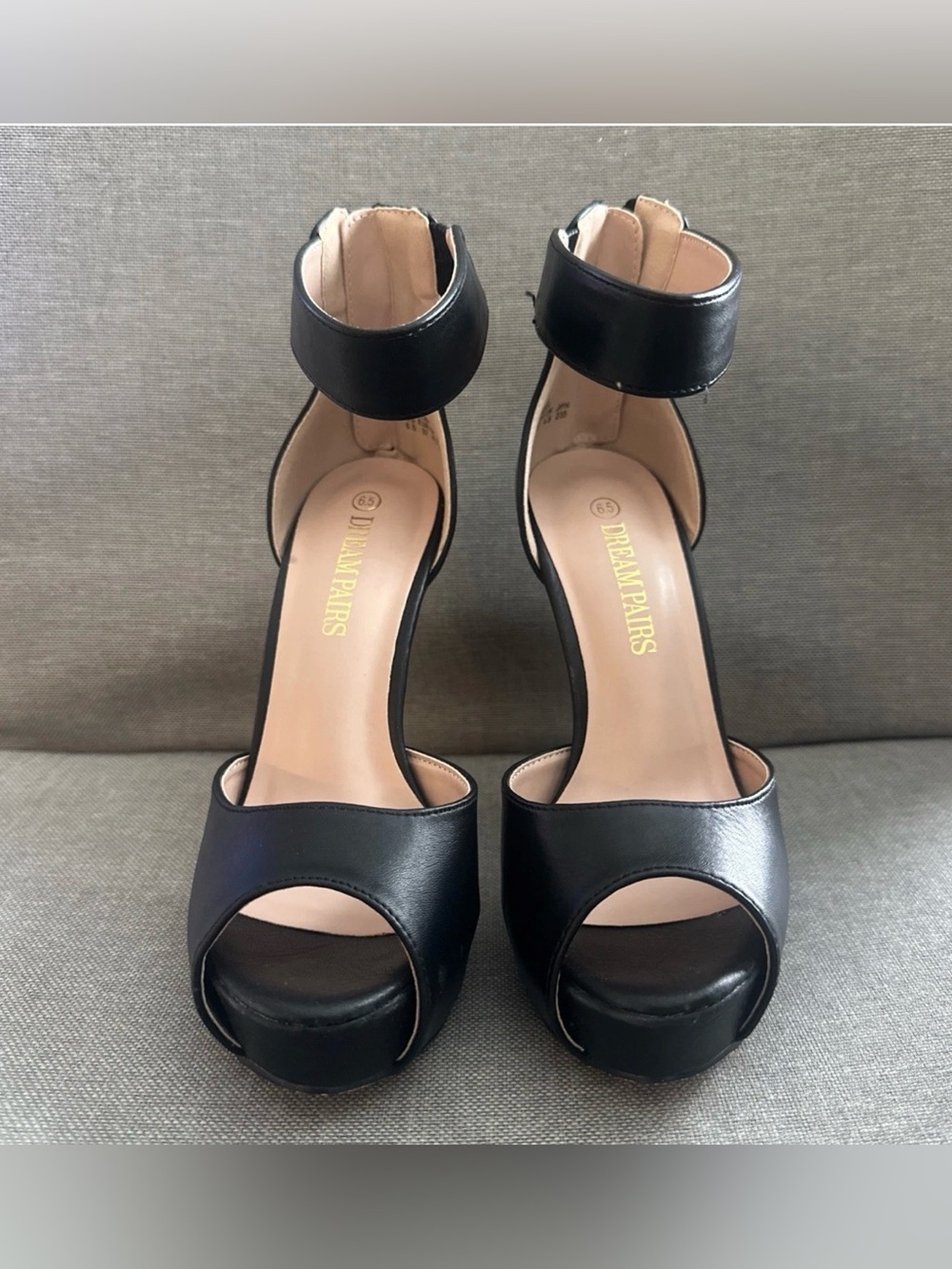 Dream Pairs Swan-05 Black Platform Pumps Heels Women's Size 6.5 Sexy Dress Shoes